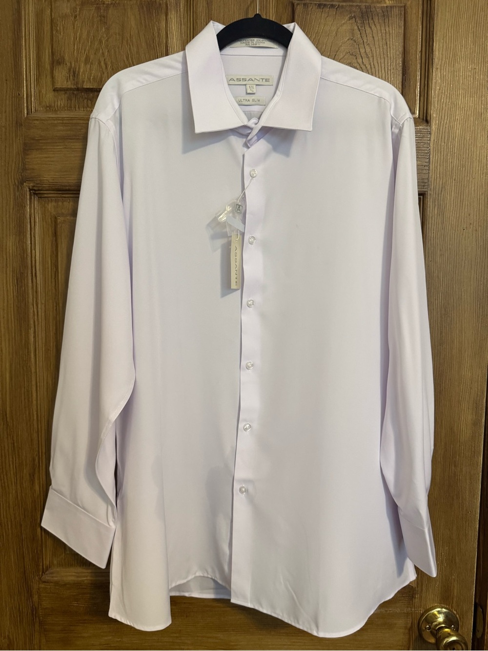 Assante Men’s Long-Sleeve Light Lavender Dress Shirt -